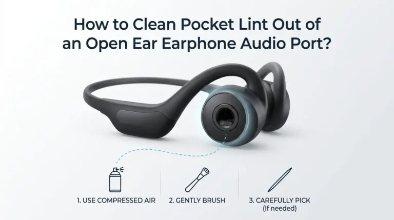 How to Clean Pocket Lint Out of an Open Ear Earphone Audio Port?