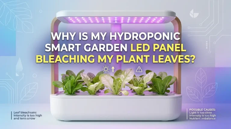 Why Is My Hydroponic Smart Garden LED Panel Bleaching My Plant Leaves?